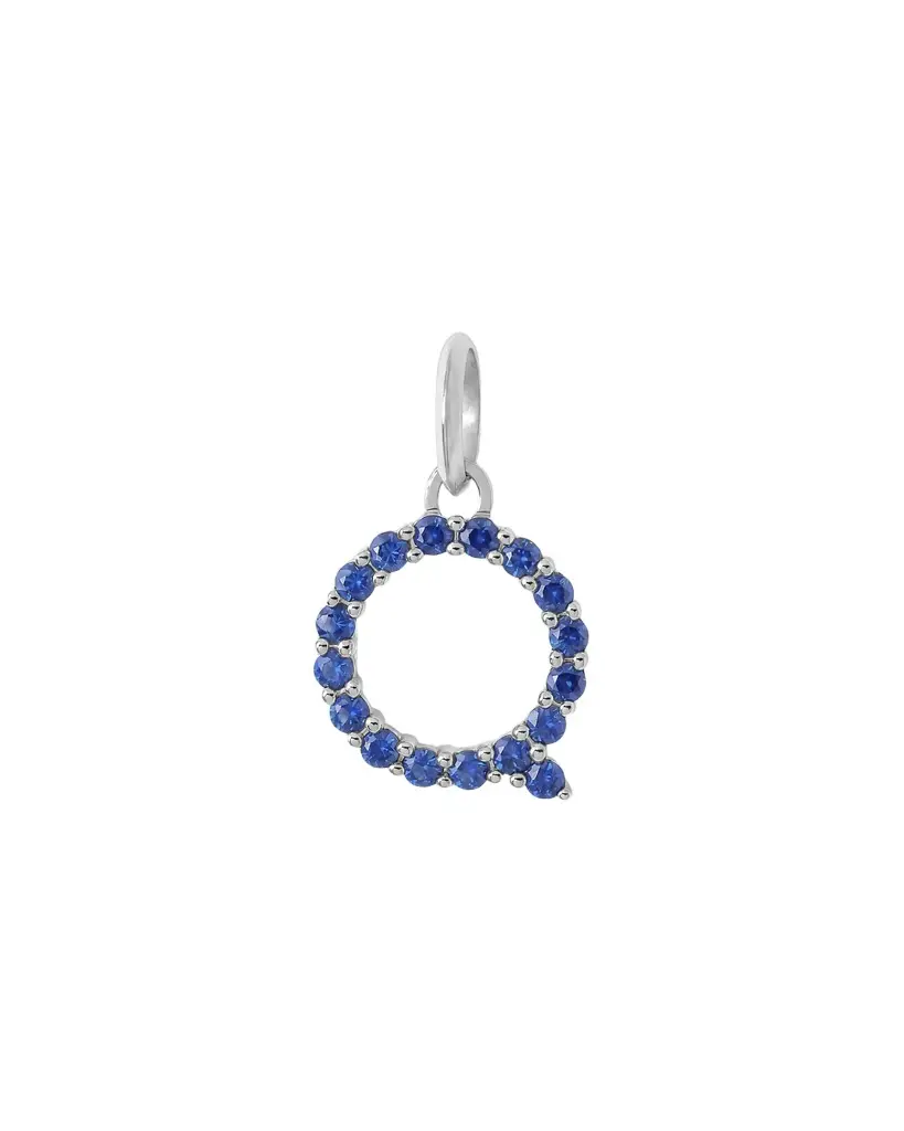 Jennifer Fisher Jennifer Fisher Medium Floating Sapphire Minimal Block Letter 18K White Gold / Q