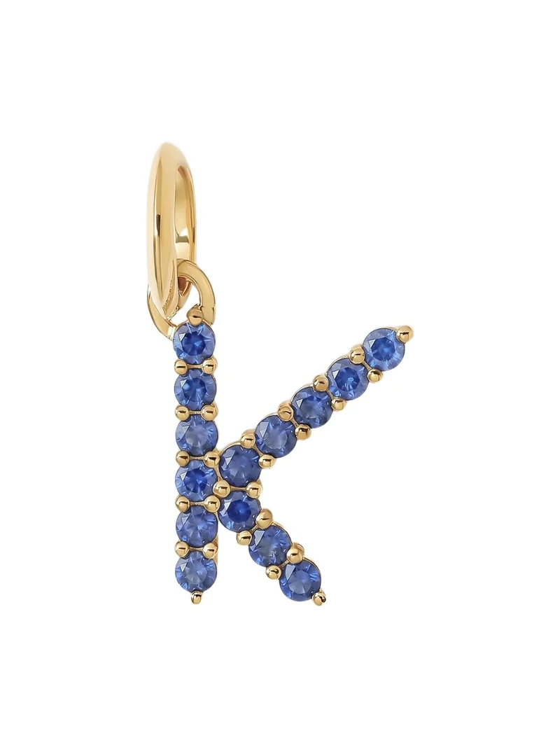 Jennifer Fisher Medium Floating Sapphire Minimal Block Letter 18K Yellow Gold / K