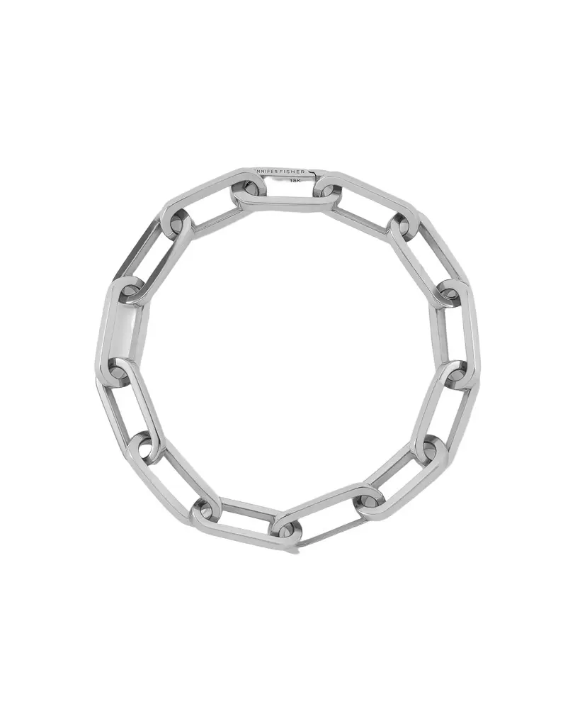 Jennifer Fisher Fisher Link Charm Bracelet 18K White Gold /