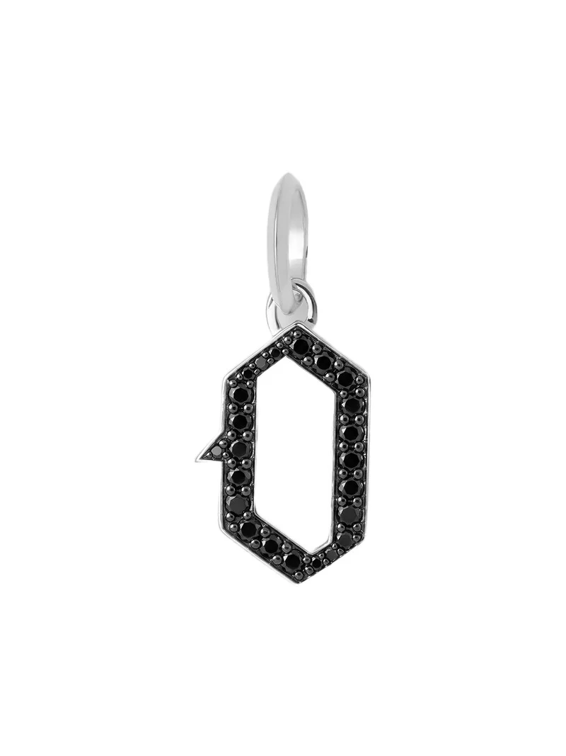 Jennifer Fisher Jennifer Fisher Capital Gothic Letter Charm with Pavé Black Diamonds 18K White Gold / O