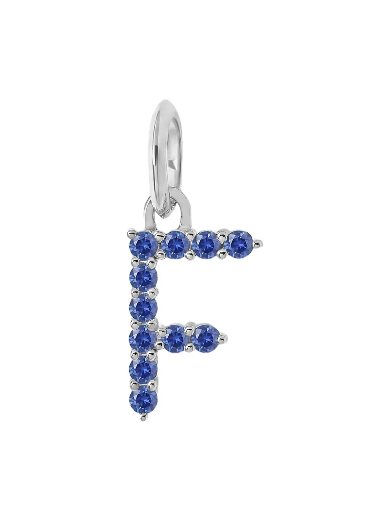 Jennifer Fisher Medium Floating Sapphire Minimal Block Letter 18K White Gold / F