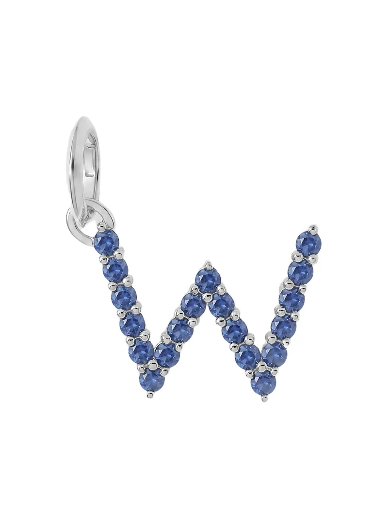 Jennifer Fisher Medium Floating Sapphire Minimal Block Letter 18K White Gold / W