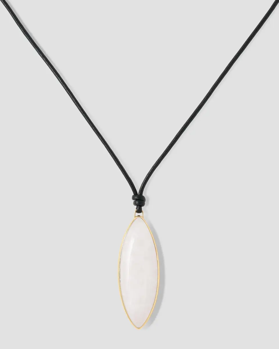 Jennifer Fisher Semi-Precious Dagger Leather Cord Necklace Clear Jennifer Fisher Semi-Precious Dagger Leather Cord Necklace Clear