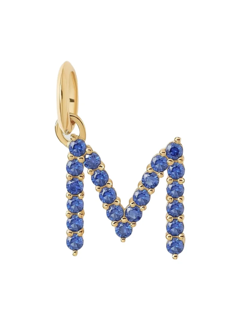 Jennifer Fisher Medium Floating Sapphire Minimal Block Letter 18K Yellow Gold / M
