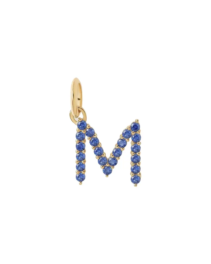 Jennifer Fisher Jennifer Fisher Medium Floating Sapphire Minimal Block Letter 18K Yellow Gold / M