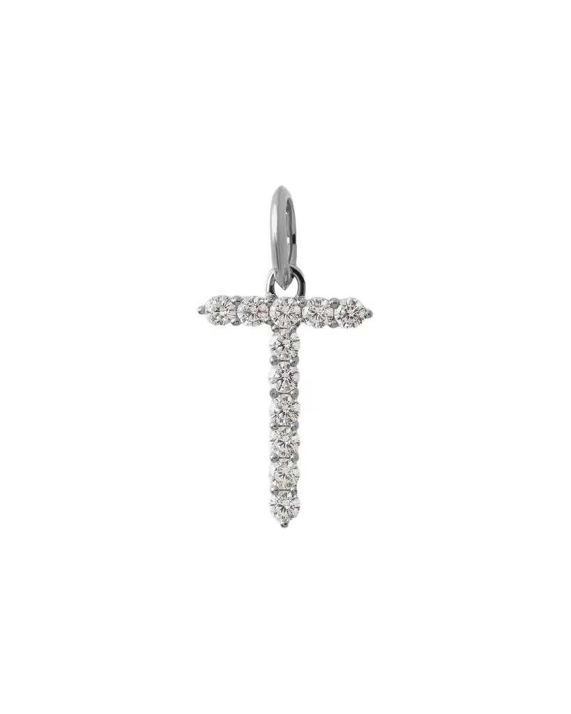 Jennifer Fisher Jennifer Fisher Large Floating Diamond Minimal Block Letter T / 18K