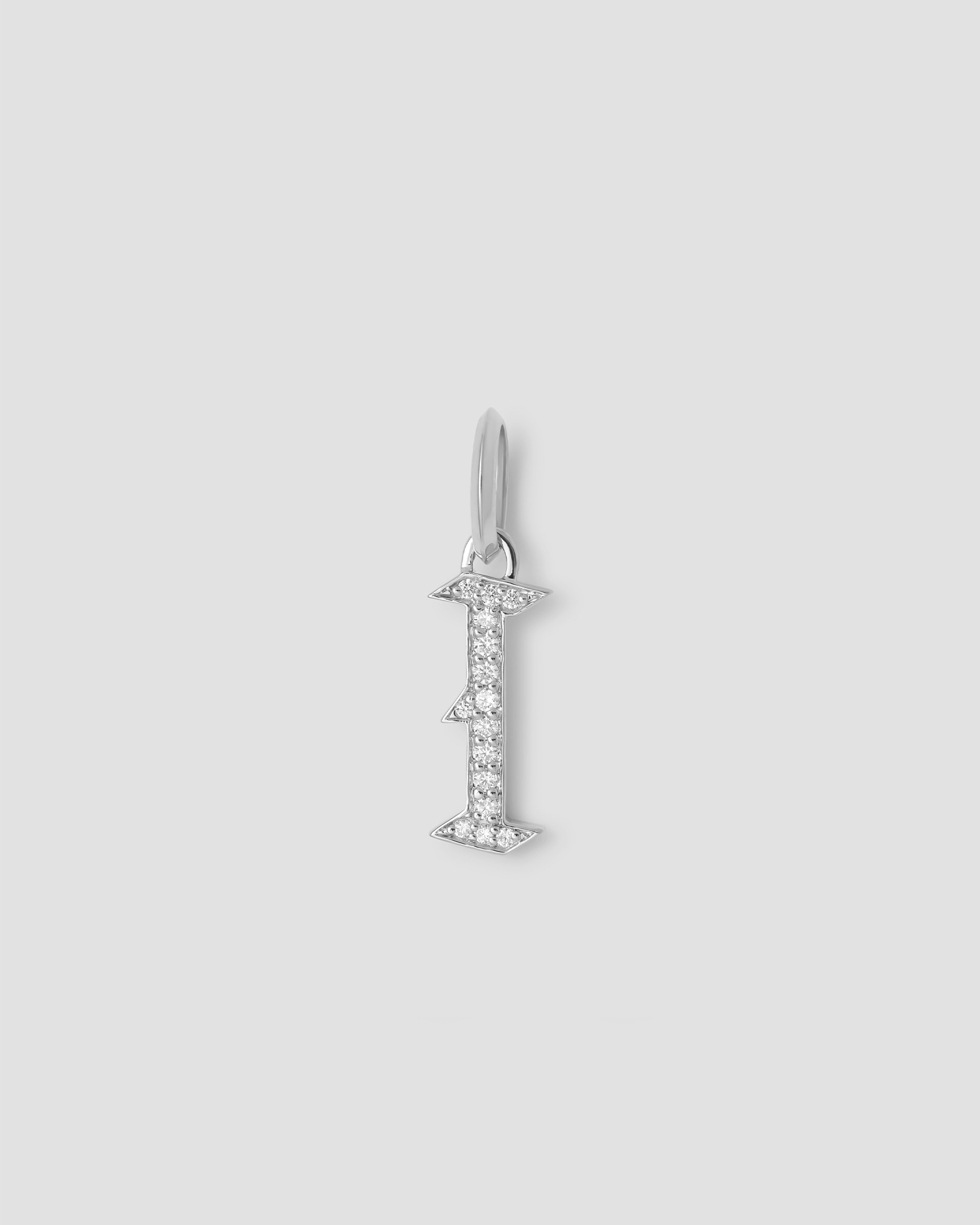 Jennifer Fisher Jennifer Fisher Capital Gothic Letter Charm with Pavé White Diamonds I / 18K