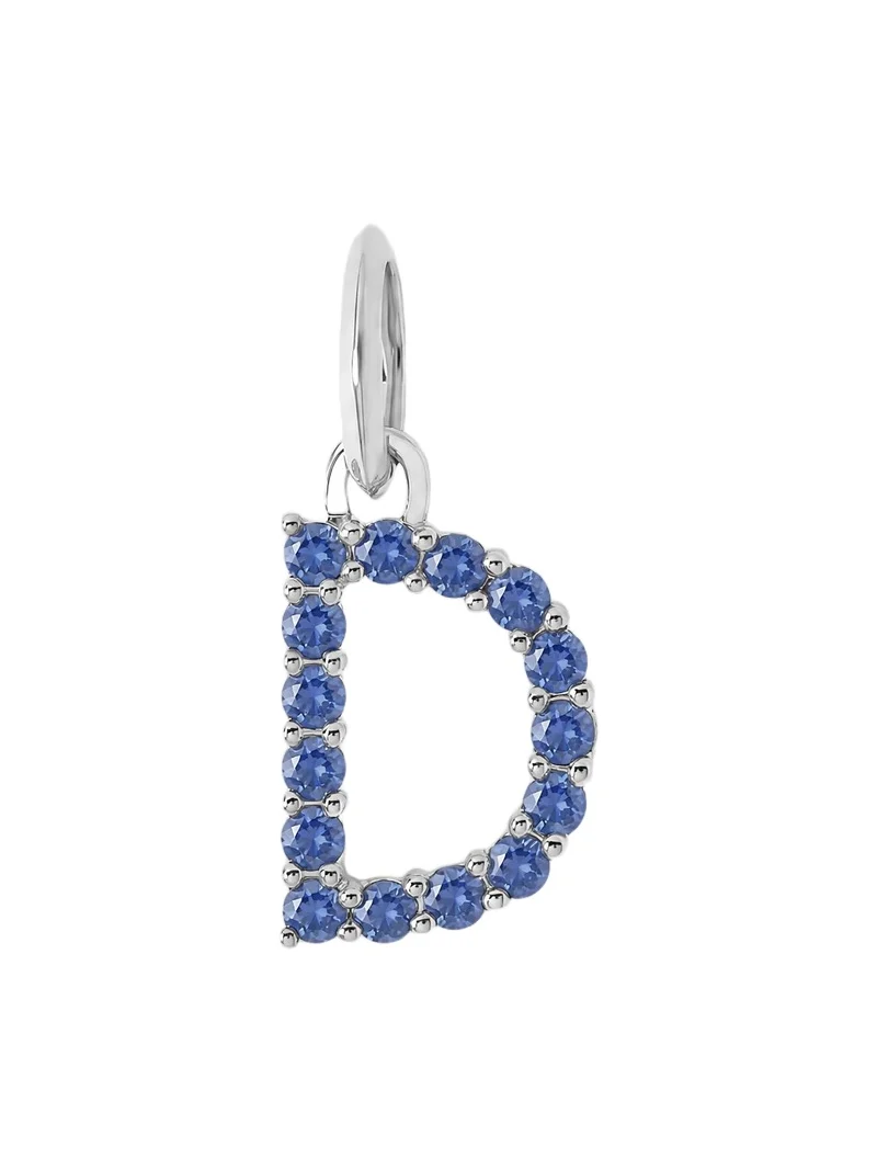 Jennifer Fisher Medium Floating Sapphire Minimal Block Letter 18K White Gold / D