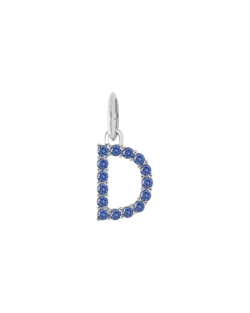 Jennifer Fisher Jennifer Fisher Medium Floating Sapphire Minimal Block Letter 18K White Gold / D