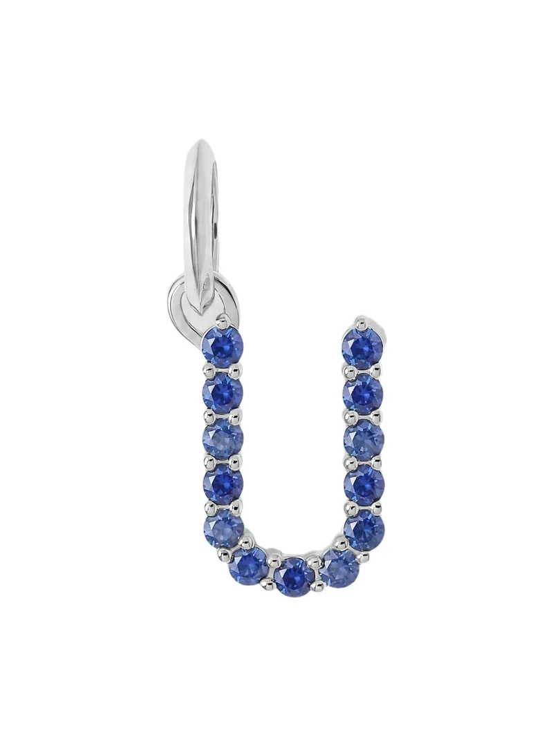 Jennifer Fisher Medium Floating Sapphire Minimal Block Letter 18K White Gold / U