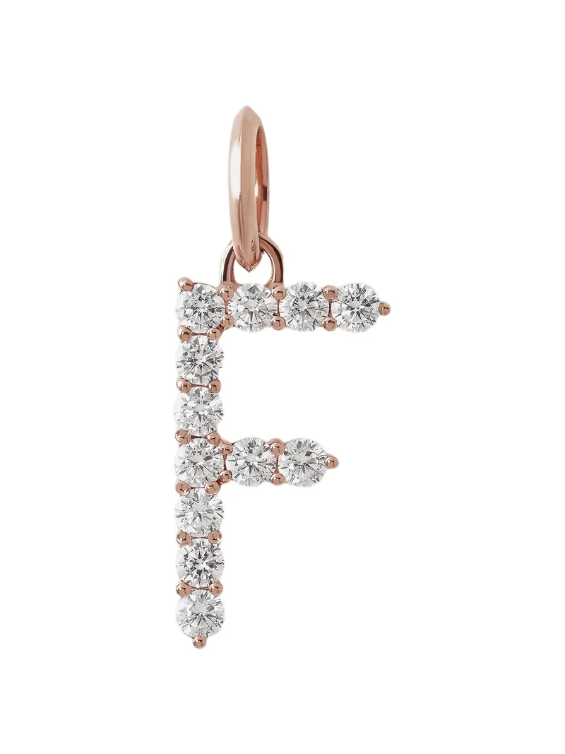 Jennifer Fisher Large Floating Diamond Minimal Block Letter F / 18K Rose Gold
