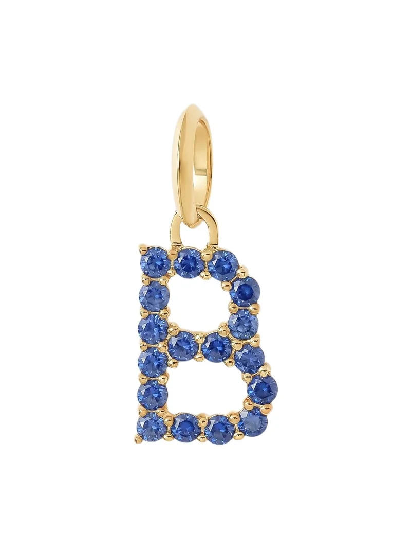 Jennifer Fisher Medium Floating Sapphire Minimal Block Letter 18K Yellow Gold / B