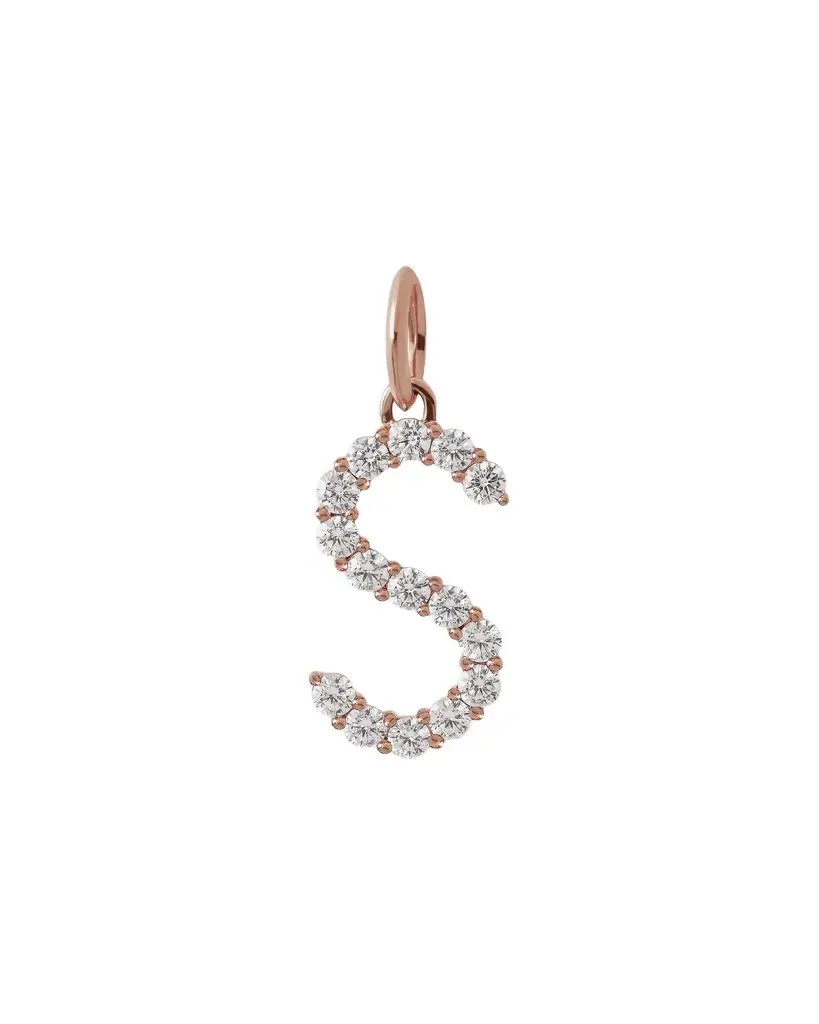 Jennifer Fisher Jennifer Fisher Large Floating Diamond Minimal Block Letter S / 18K