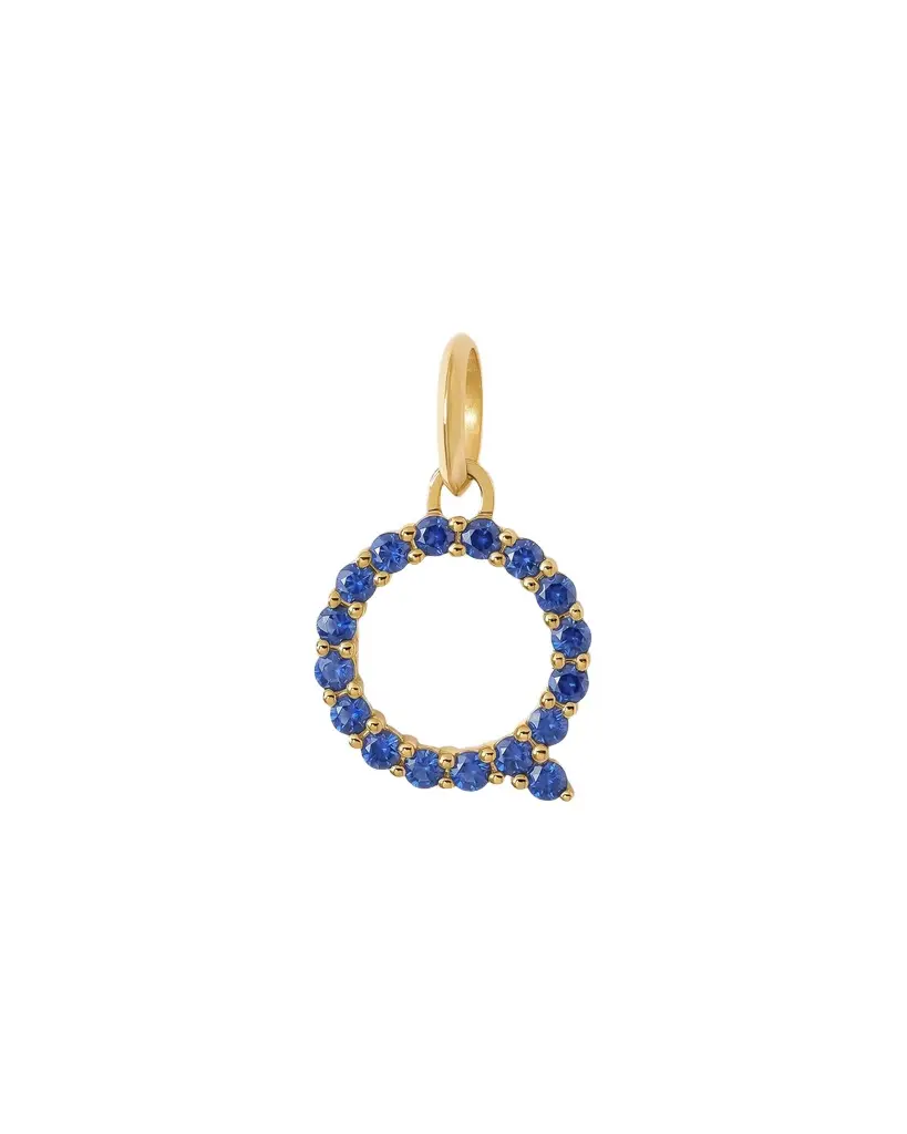 Jennifer Fisher Jennifer Fisher Medium Floating Sapphire Minimal Block Letter 18K Yellow Gold / Q