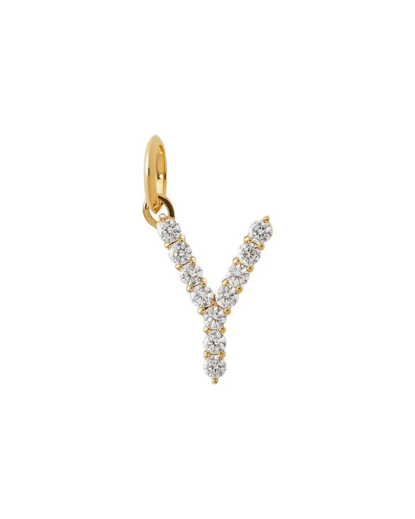 Jennifer Fisher Jennifer Fisher Large Floating Diamond Minimal Block Letter Y / 18K