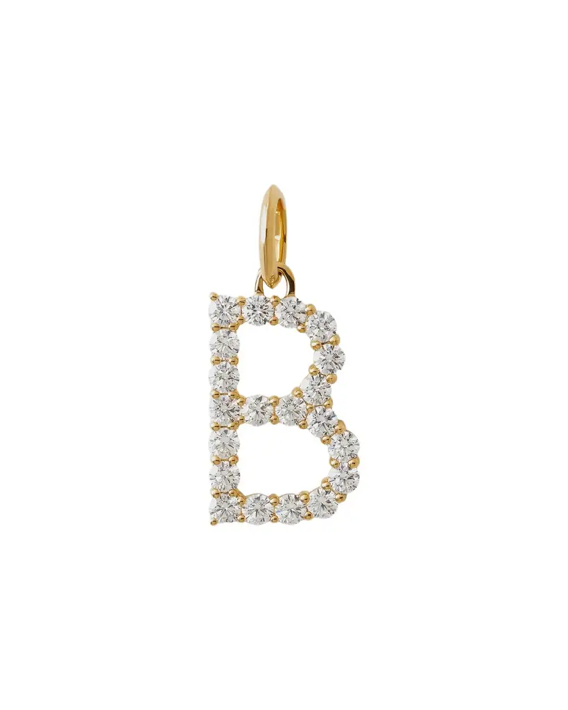 Jennifer Fisher Jennifer Fisher Large Floating Diamond Minimal Block Letter B / 18K