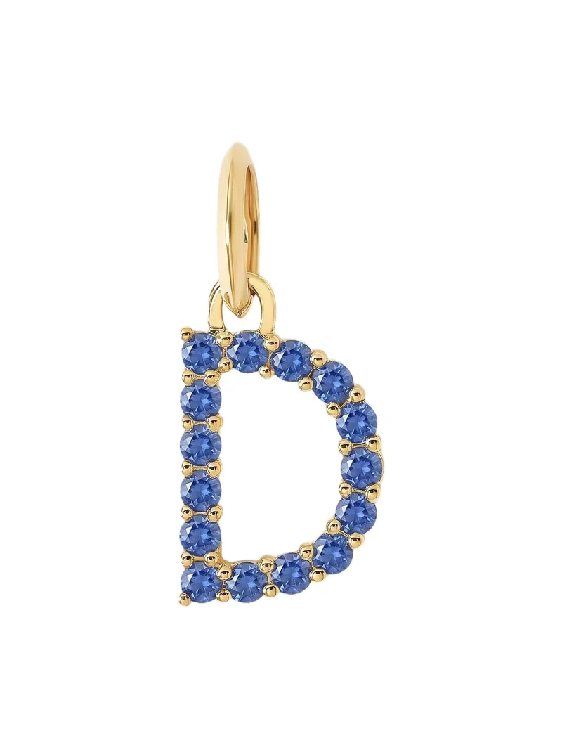 Jennifer Fisher Medium Floating Sapphire Minimal Block Letter 18K Yellow Gold / D