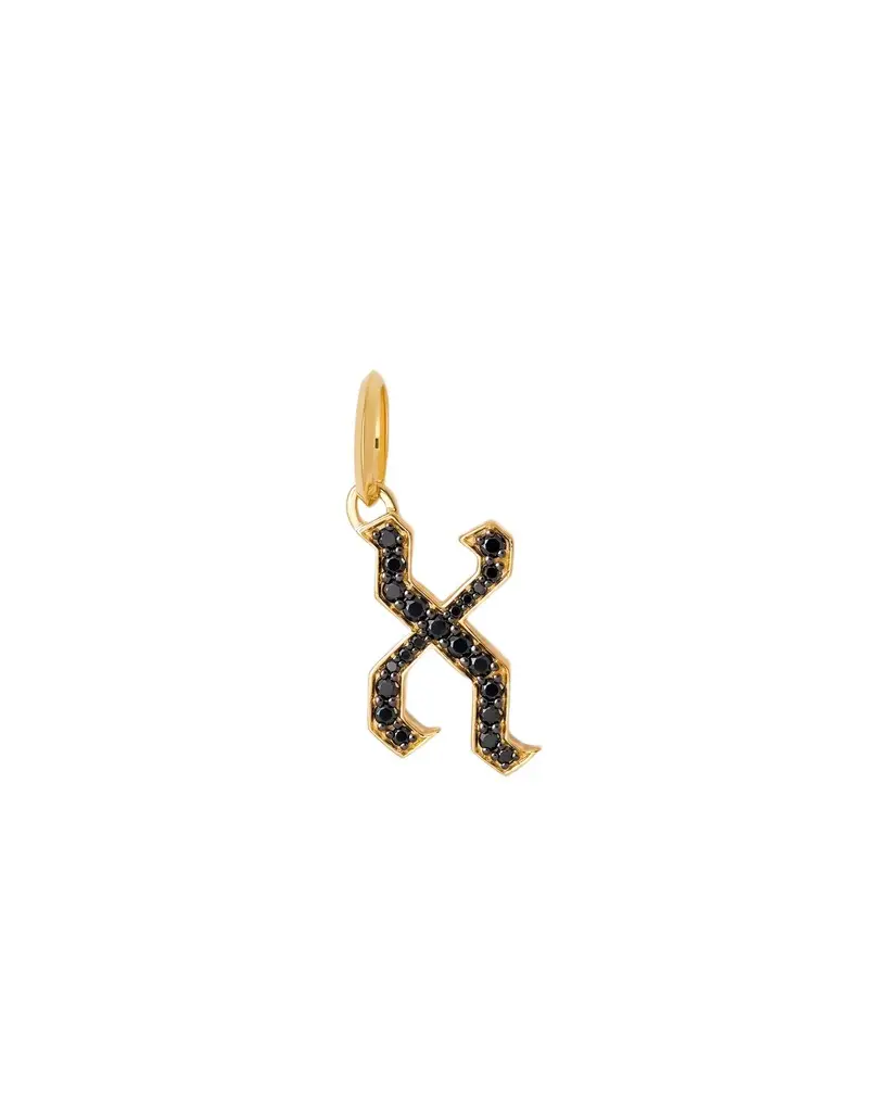 Jennifer Fisher Jennifer Fisher Capital Gothic Letter Charm with Pavé Black Diamonds