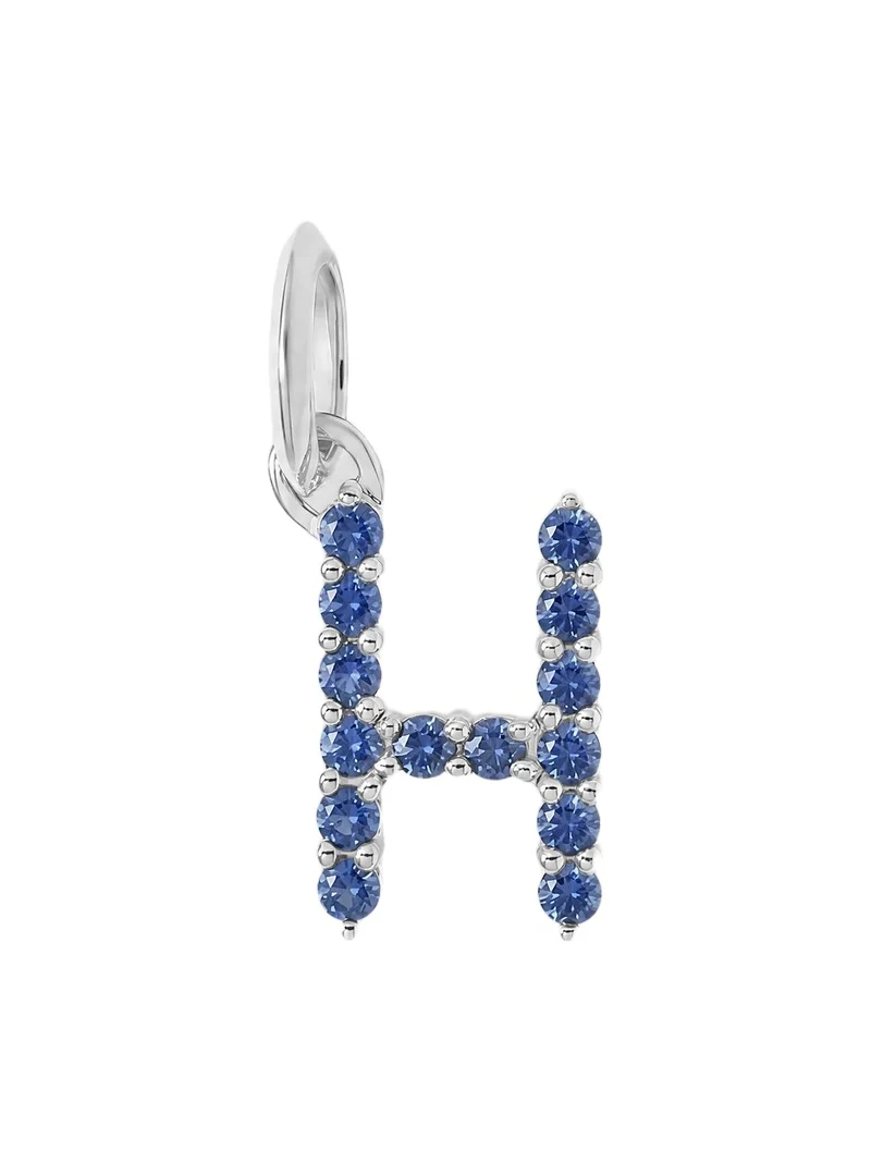 Jennifer Fisher Medium Floating Sapphire Minimal Block Letter 18K White Gold / H