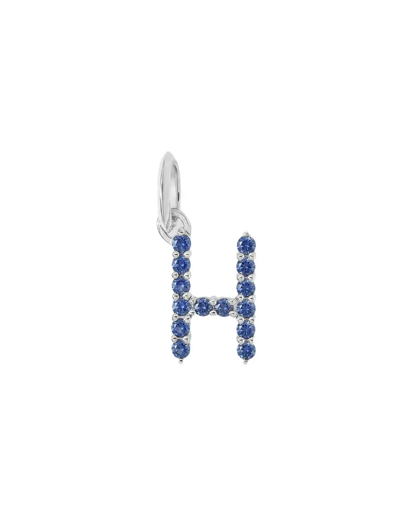 Jennifer Fisher Jennifer Fisher Medium Floating Sapphire Minimal Block Letter 18K White Gold / H