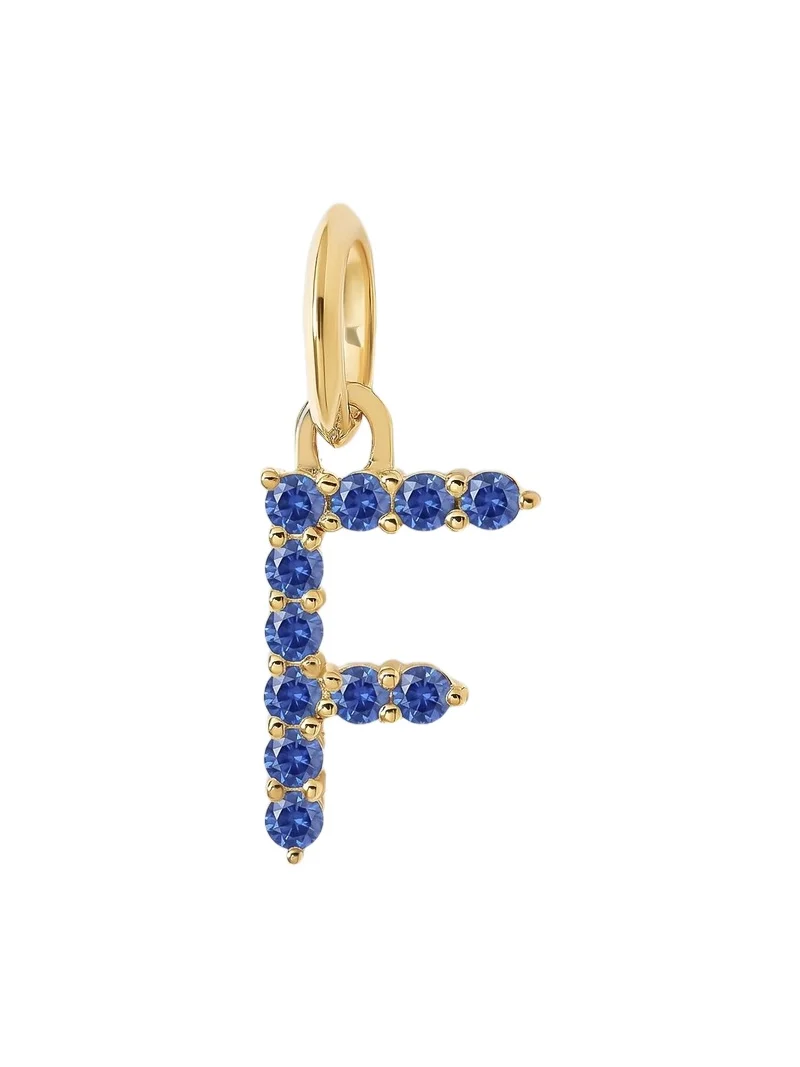Jennifer Fisher Medium Floating Sapphire Minimal Block Letter 18K Yellow Gold / F