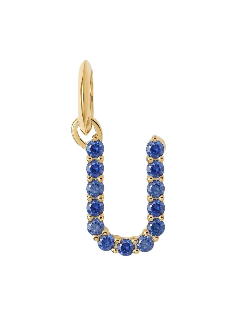 Jennifer Fisher Medium Floating Sapphire Minimal Block Letter 18K Yellow Gold / U