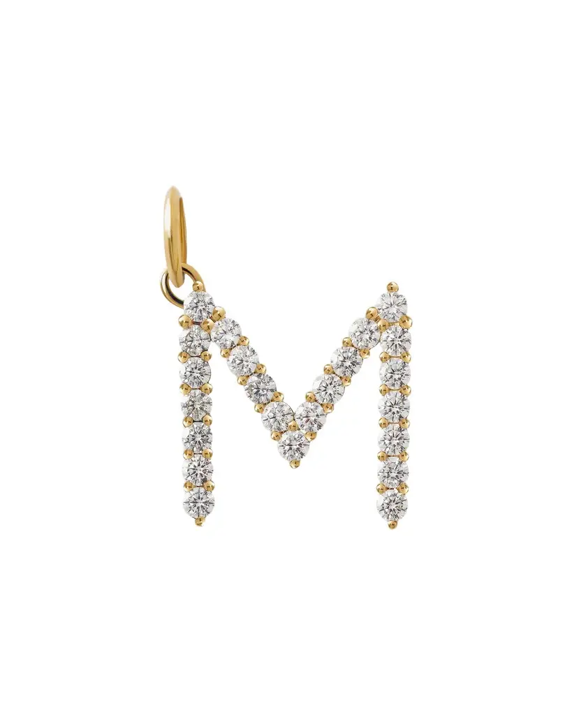 Jennifer Fisher Jennifer Fisher Large Floating Diamond Minimal Block Letter M / 18K