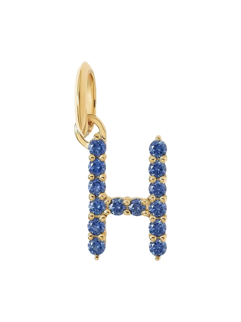 Jennifer Fisher Medium Floating Sapphire Minimal Block Letter 18K Yellow Gold / H