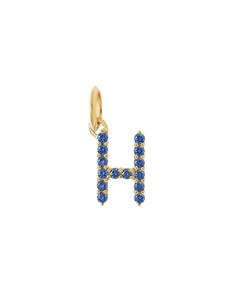 Jennifer Fisher Jennifer Fisher Medium Floating Sapphire Minimal Block Letter 18K Yellow Gold / H