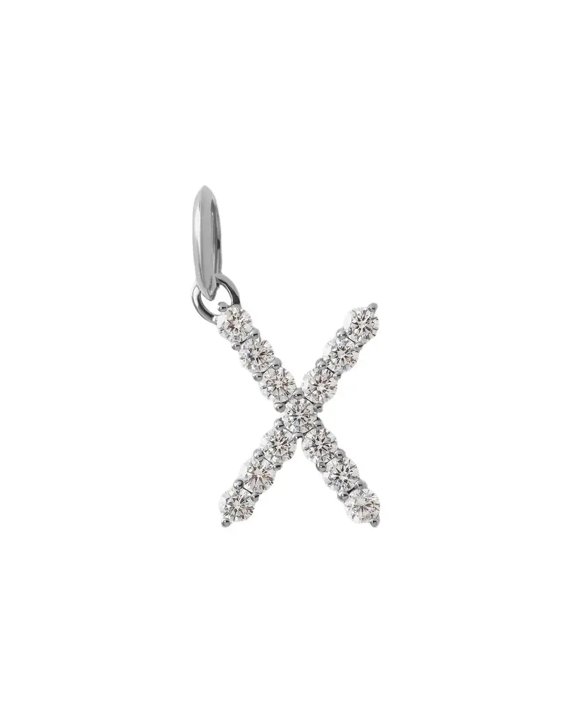 Jennifer Fisher Jennifer Fisher Large Floating Diamond Minimal Block Letter X / 18K