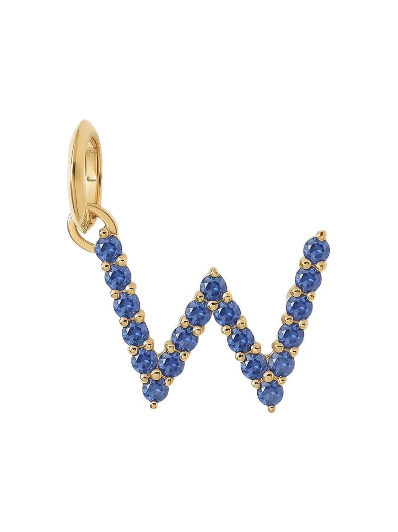 Jennifer Fisher Medium Floating Sapphire Minimal Block Letter 18K Yellow Gold / W
