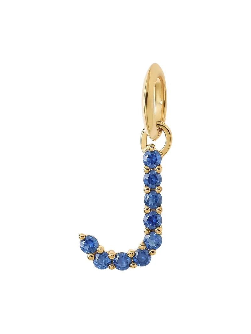 Jennifer Fisher Medium Floating Sapphire Minimal Block Letter 18K Yellow Gold / J