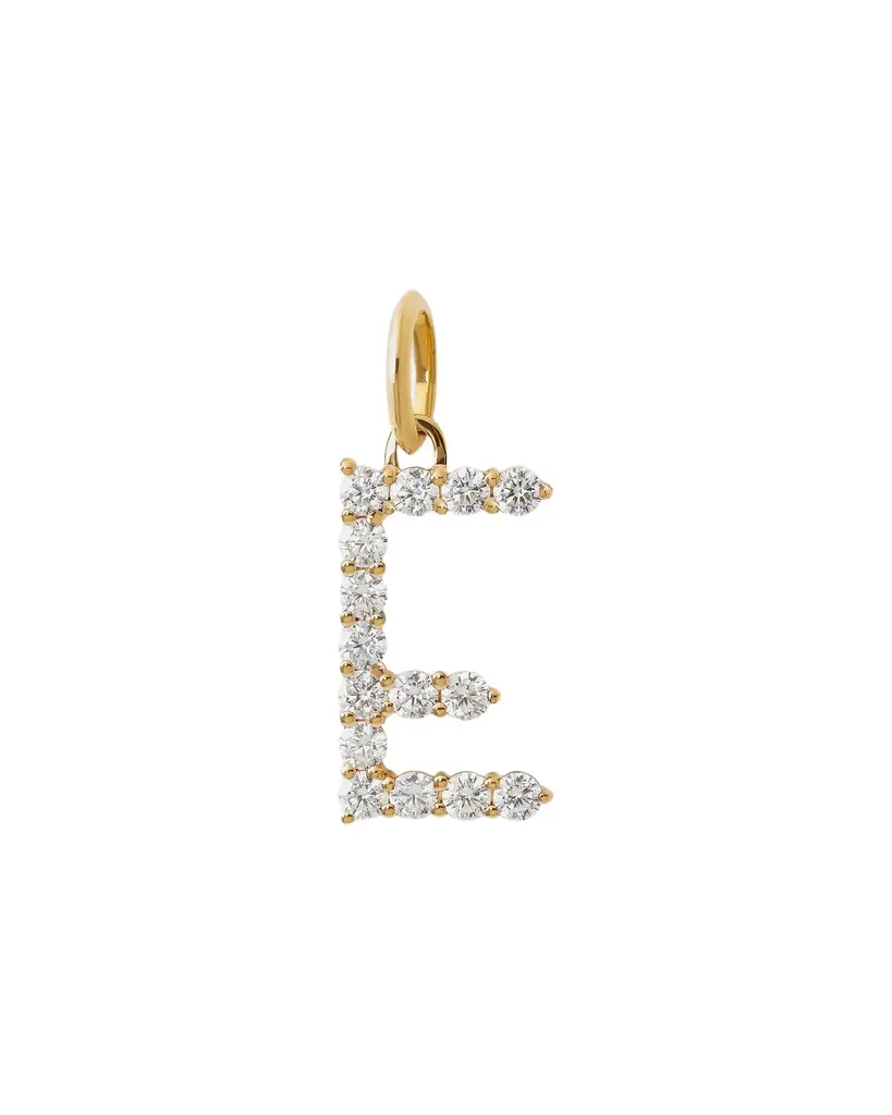 Jennifer Fisher Jennifer Fisher Large Floating Diamond Minimal Block Letter E / 18K