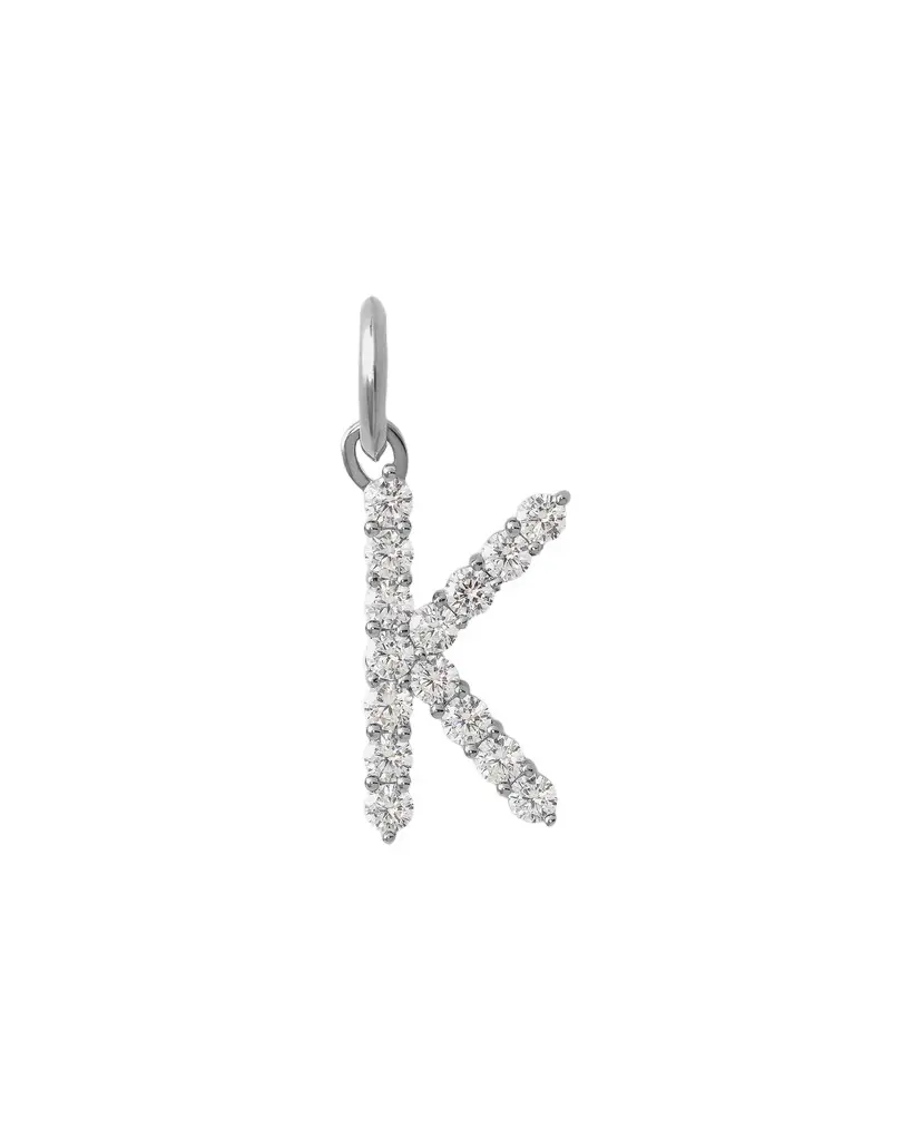 Jennifer Fisher Jennifer Fisher Large Floating Diamond Minimal Block Letter K / 18K White Gold