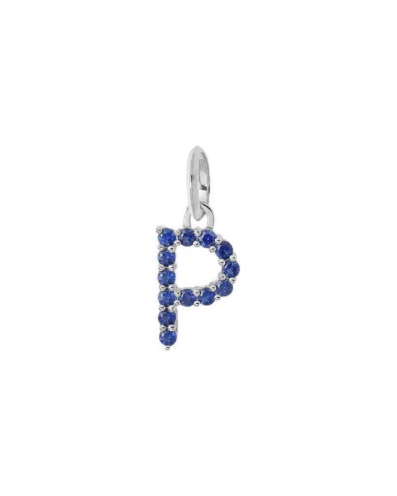 Jennifer Fisher Jennifer Fisher Medium Floating Sapphire Minimal Block Letter 18K White Gold / P