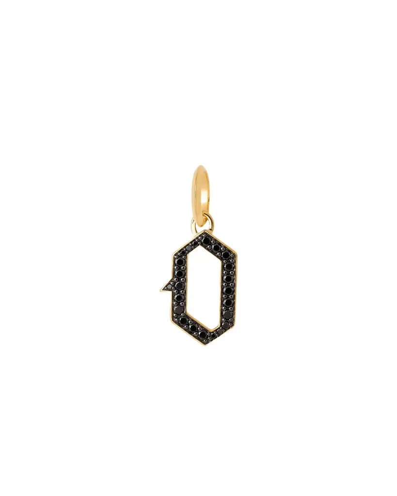 Jennifer Fisher Jennifer Fisher Capital Gothic Letter Charm with Pavé Black Diamonds