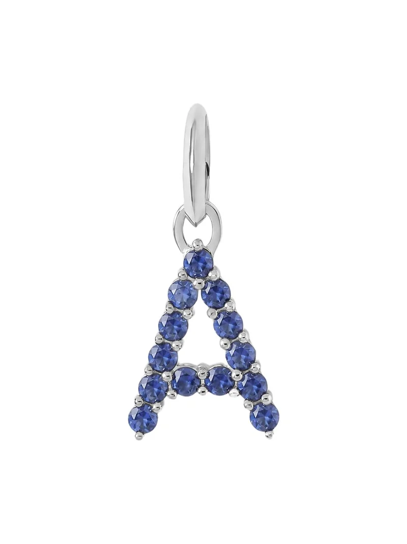 Jennifer Fisher Medium Floating Sapphire Minimal Block Letter 18K White Gold / A
