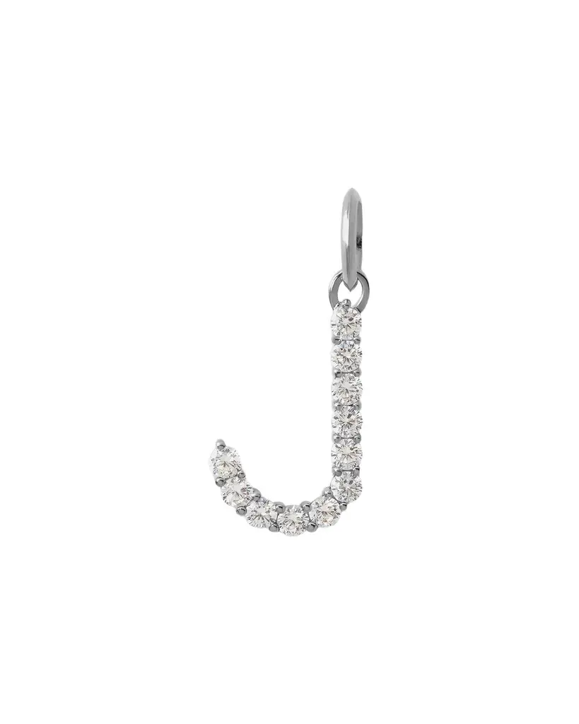 Jennifer Fisher Large Floating Diamond Minimal Block Letter J / 18K Jennifer Fisher Large Floating Diamond Minimal Block Letter J / 18K