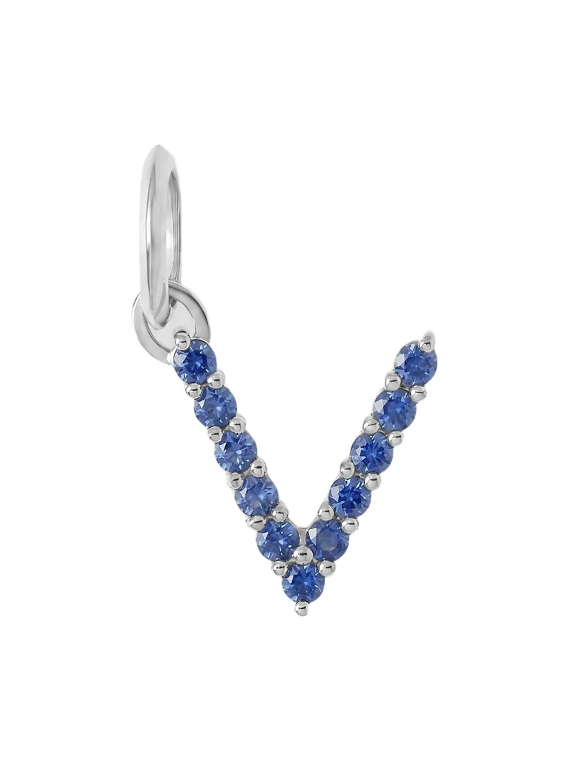 Jennifer Fisher Jennifer Fisher Medium Floating Sapphire Minimal Block Letter 18K White Gold / V