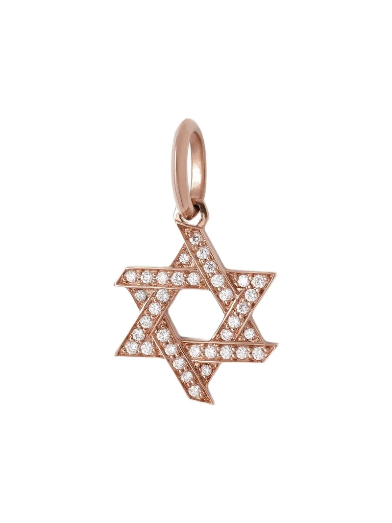 Jennifer Fisher Star of David Charm with Pavé White Diamonds 18K Rose Gold