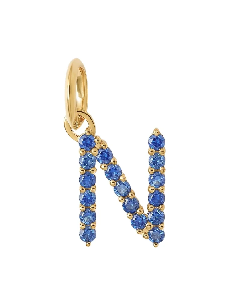 Jennifer Fisher Medium Floating Sapphire Minimal Block Letter 18K Yellow Gold / N