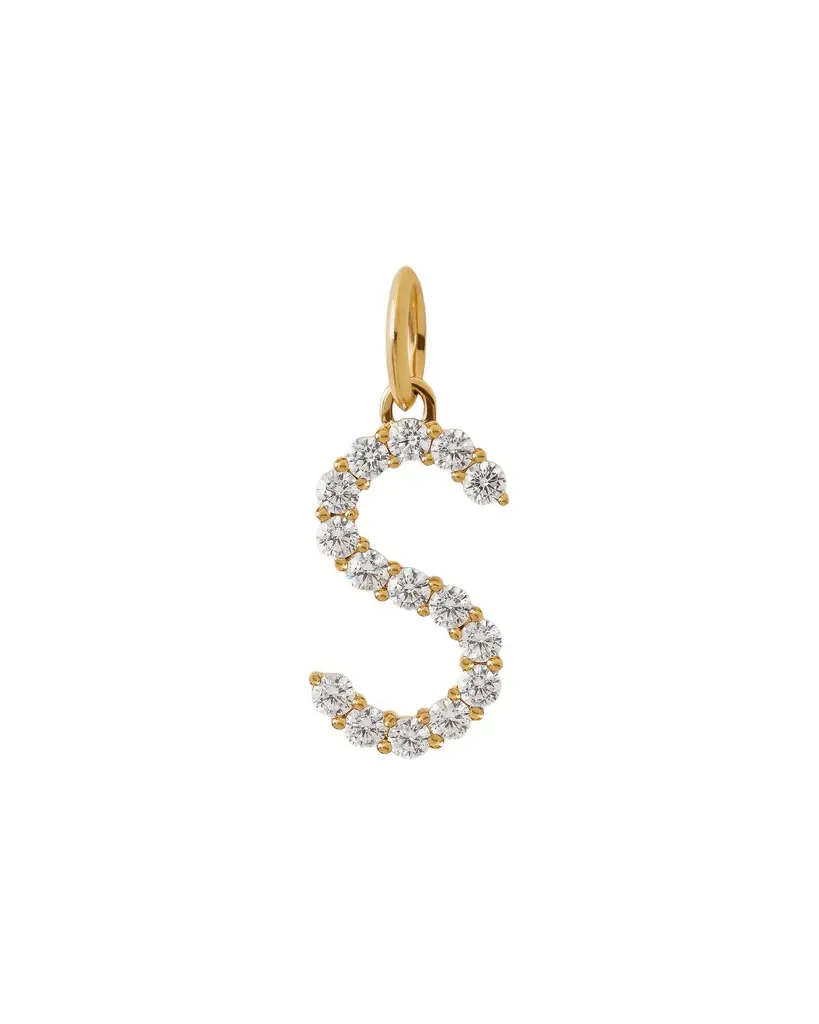 Jennifer Fisher Jennifer Fisher Large Floating Diamond Minimal Block Letter S / 18K
