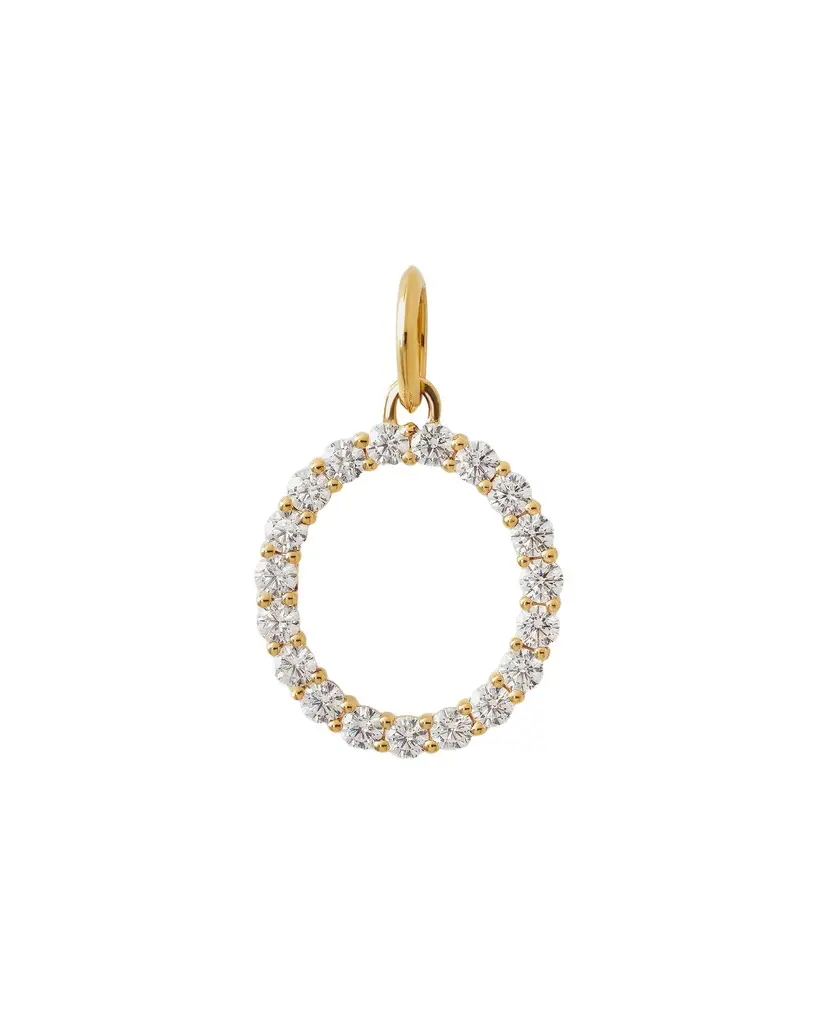 Jennifer Fisher Jennifer Fisher Large Floating Diamond Minimal Block Letter O / 18K