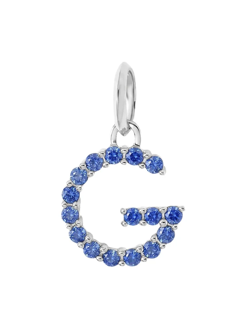 Jennifer Fisher Jennifer Fisher Medium Floating Sapphire Minimal Block Letter 18K White Gold / G
