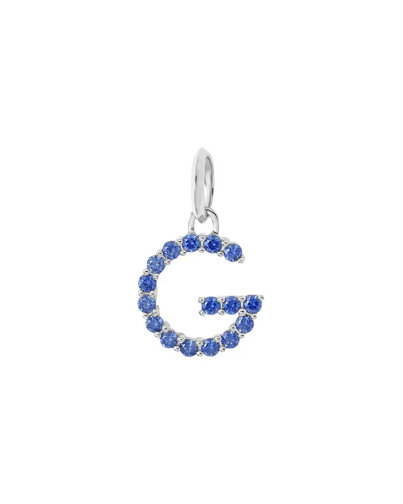 Jennifer Fisher Jennifer Fisher Medium Floating Sapphire Minimal Block Letter 18K White Gold / G