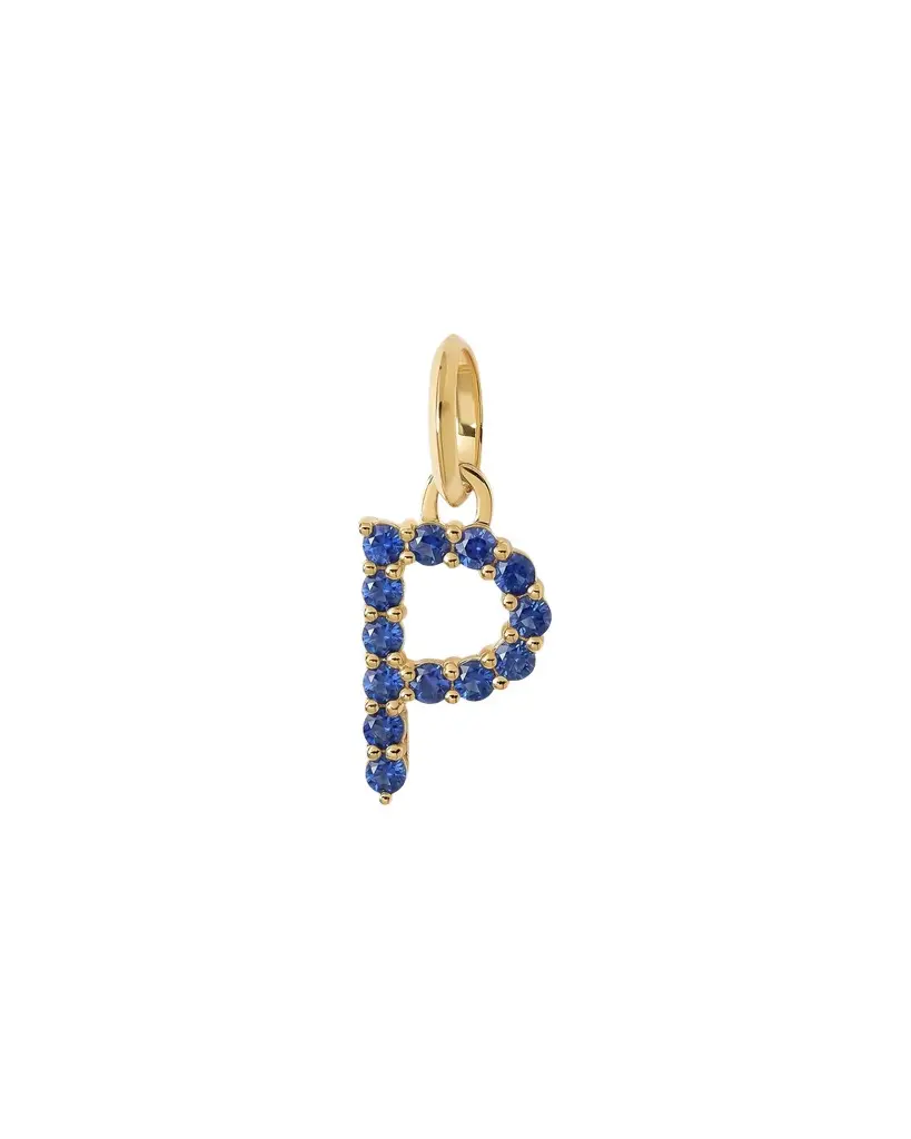 Jennifer Fisher Jennifer Fisher Medium Floating Sapphire Minimal Block Letter 18K Yellow Gold / P