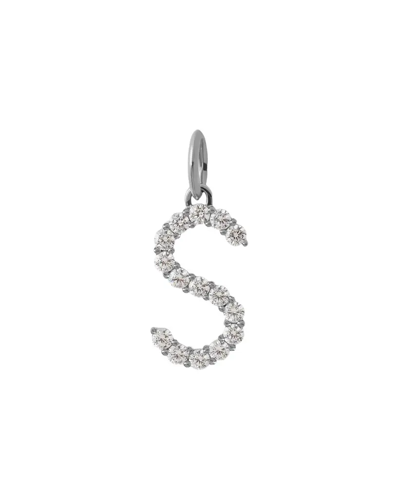 Jennifer Fisher Jennifer Fisher Large Floating Diamond Minimal Block Letter S / 18K