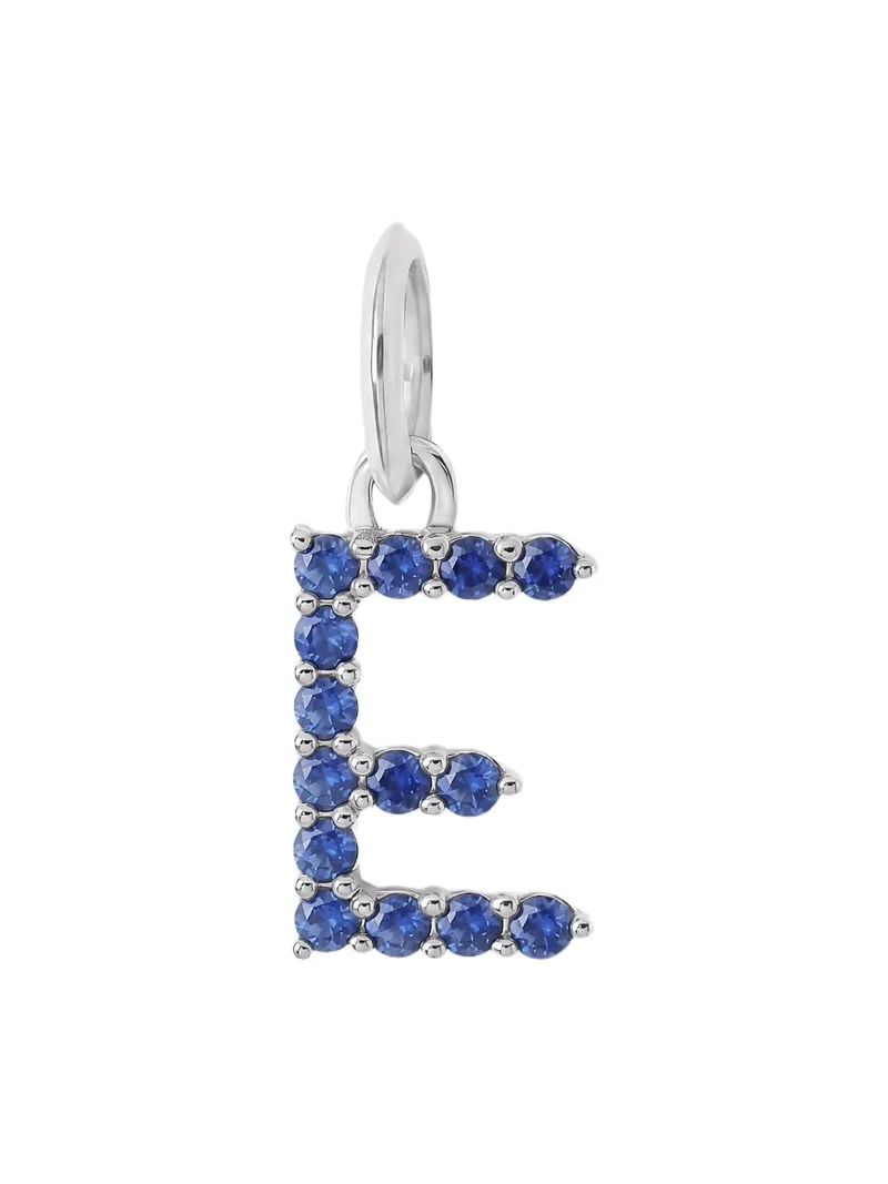 Jennifer Fisher Medium Floating Sapphire Minimal Block Letter 18K White Gold / E
