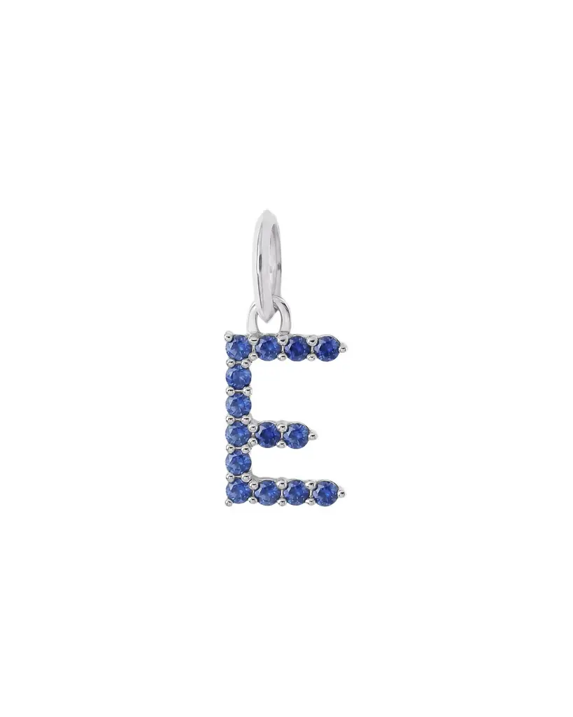 Jennifer Fisher Medium Floating Sapphire Minimal Block Letter 18K White Gold / E