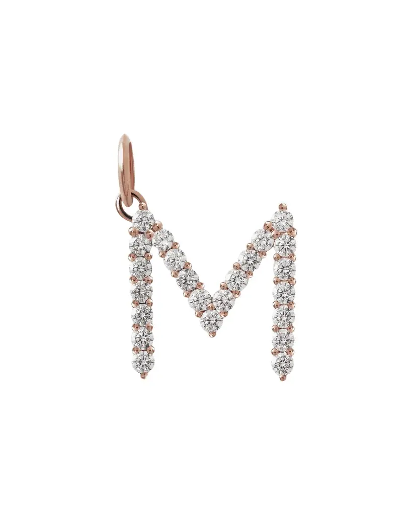 Jennifer Fisher Jennifer Fisher Large Floating Diamond Minimal Block Letter M / 18K